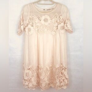 Anthropologie Holding Horses Magnolia Cream Lace Dress 2 Cottagecore Romantic